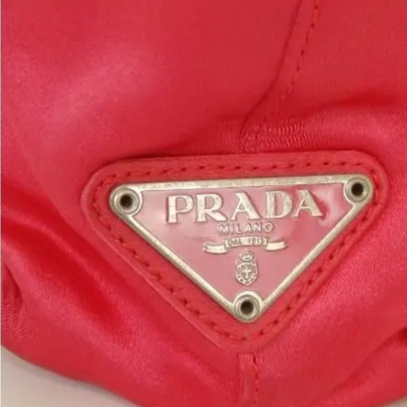 ❤️❤️ PRADA Cherry Satin Handbag Satchel Purse